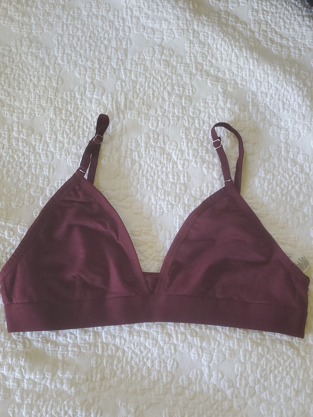 ICEBREAKER SIREN MERINO WOOL BLEND WIRELESS BRA IN BURGUNDY /SZ:MEDIUM